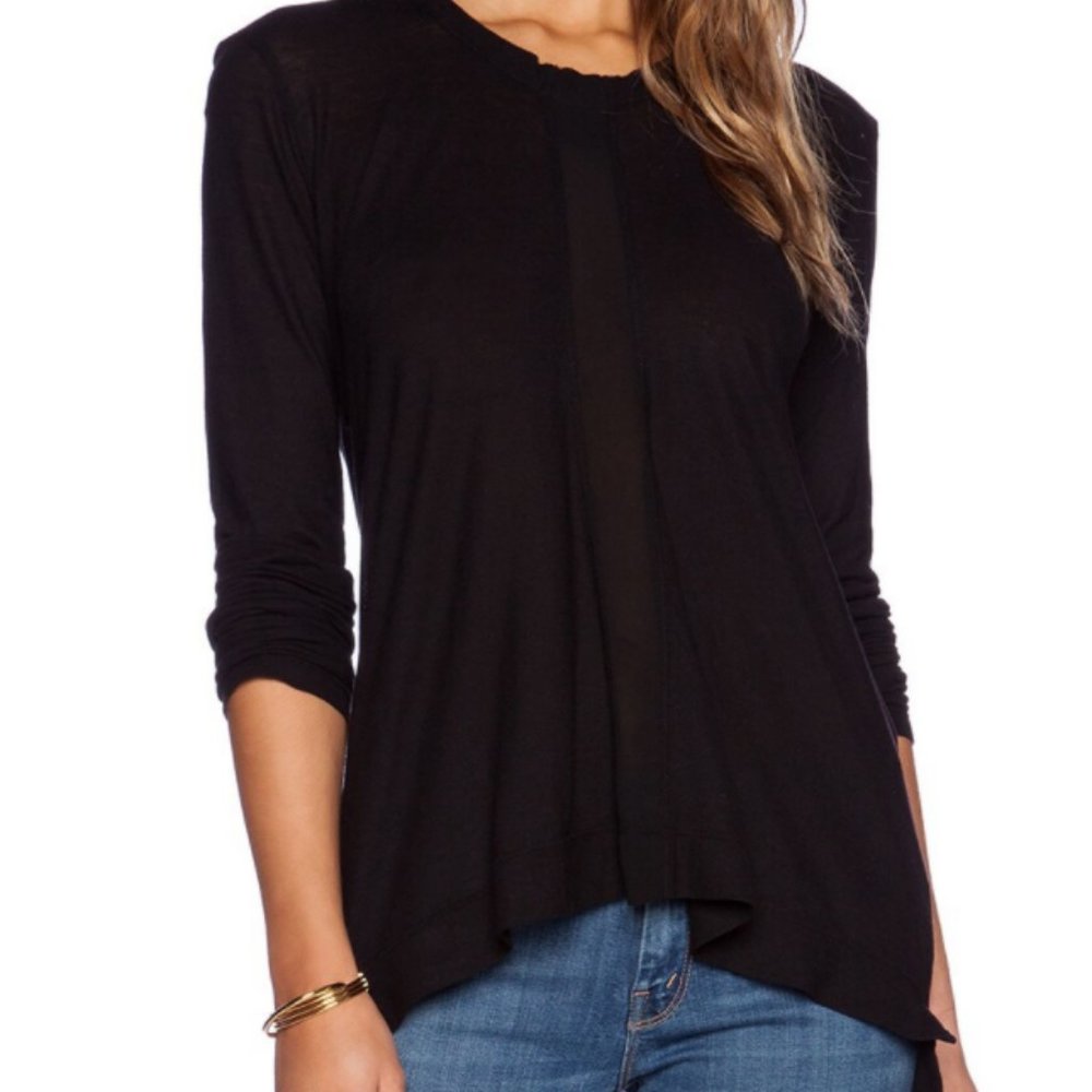 Revolve Wilt Black Slouchy Sheer Inset Top Size XS